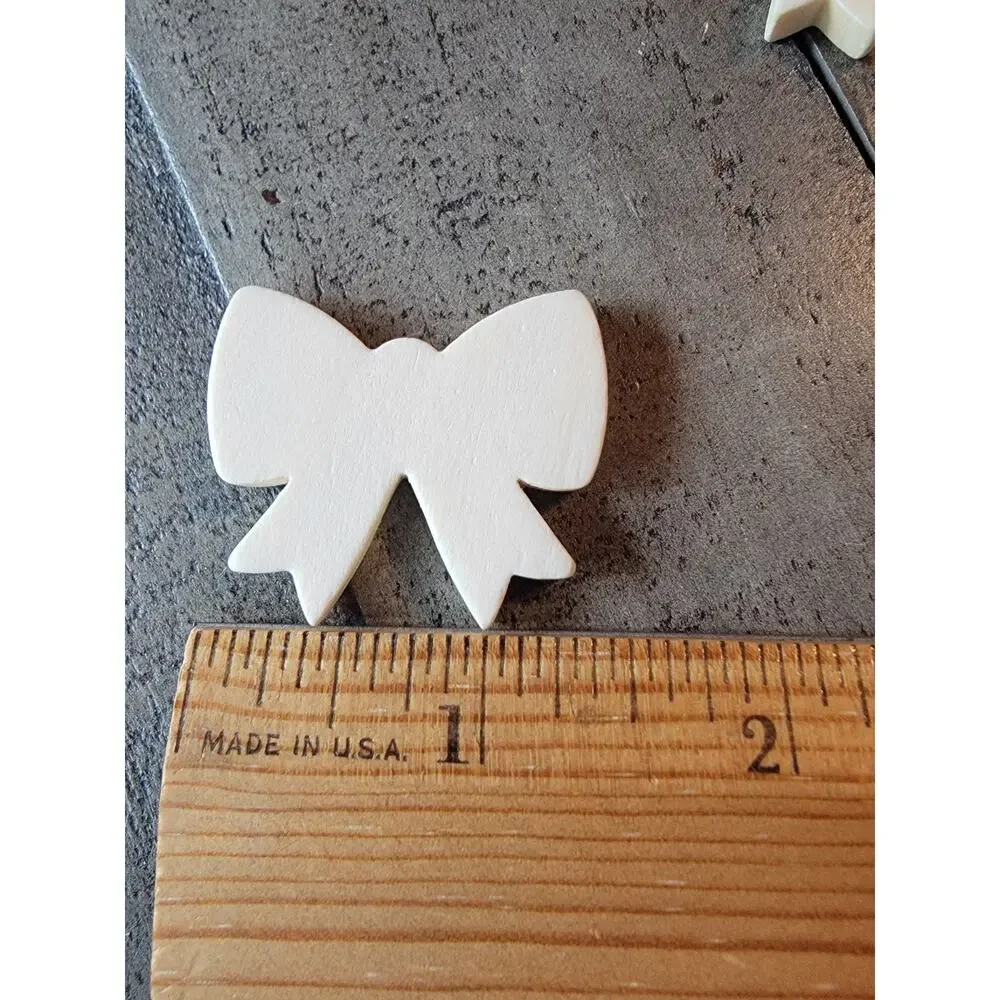 Wooden Unfinished Mini Bow Cutouts Set Of 8 Baby Shower Cheer Bow Embelishment